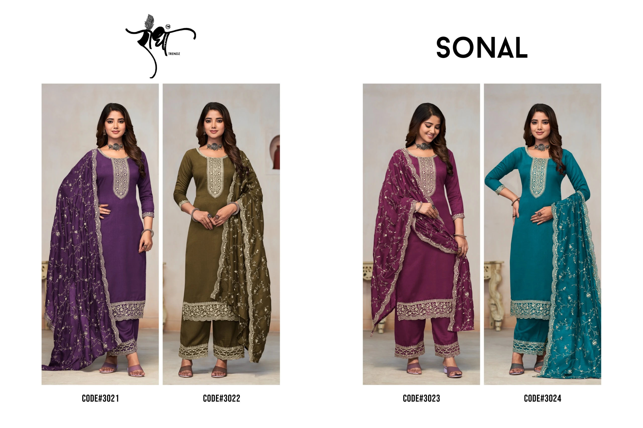 Radha Trends Sonal Pure Vichitra Wholesale Fancy Salwar Suit Catalog — Wholesale Dress Material, MPA wholesale from Surat — view 5